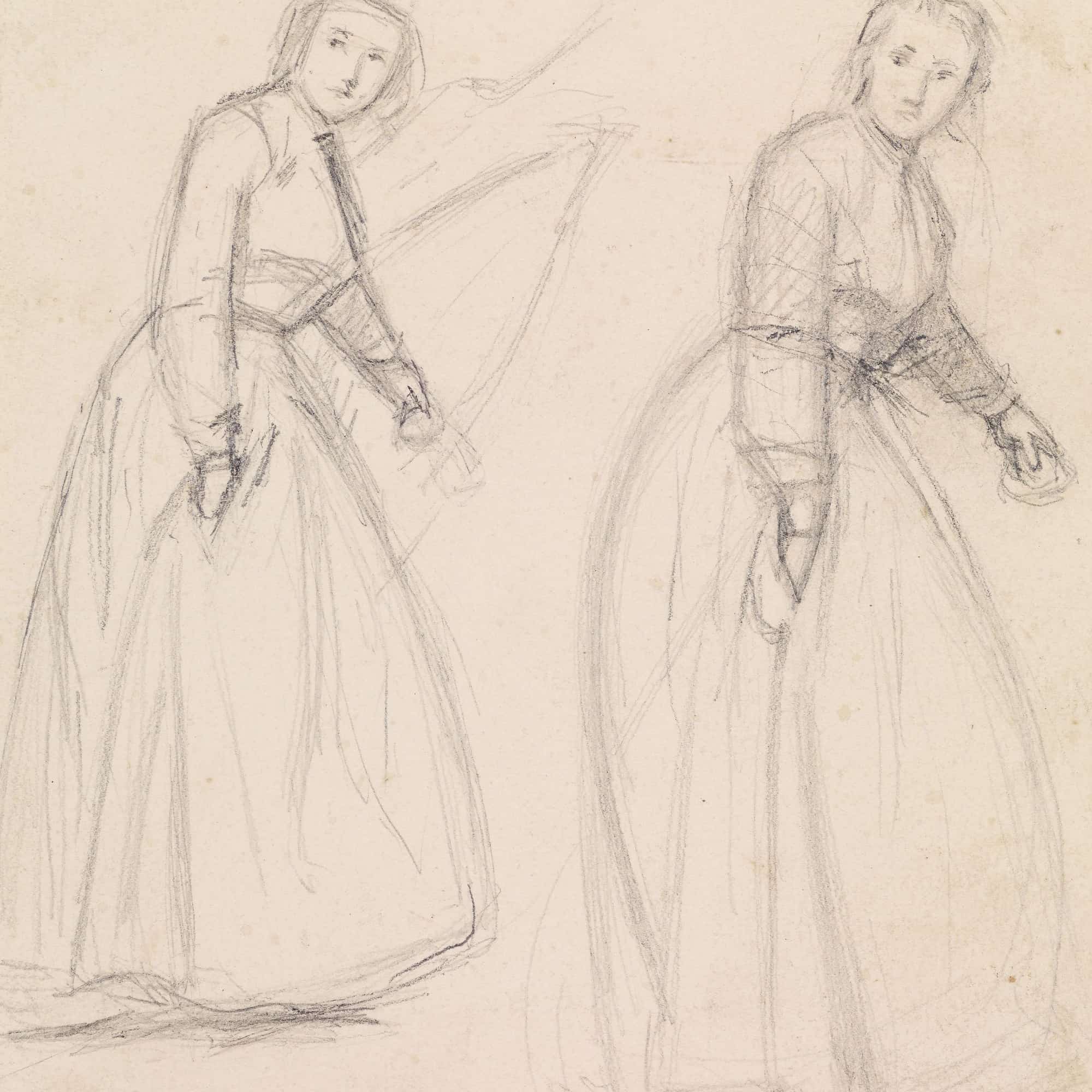 The Proscribed Royalist Puritan Girl Visiting Cavalier Lover by Sir John Everett Millais
