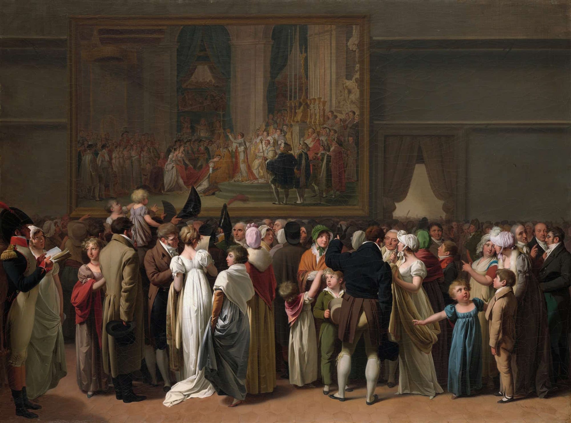 The Public Viewing Davids Coronation At The Louvre by Louis Leopold Boilly