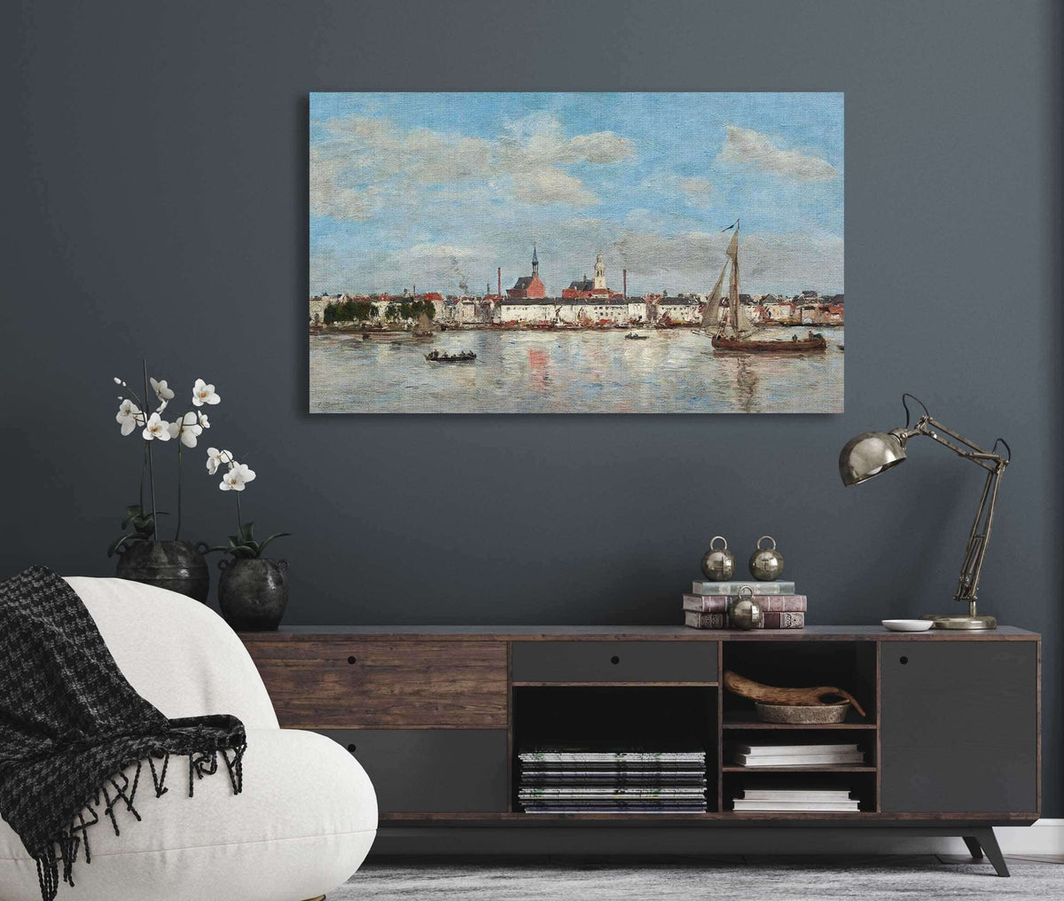 The Quay At Antwerp by Eugene Boudin