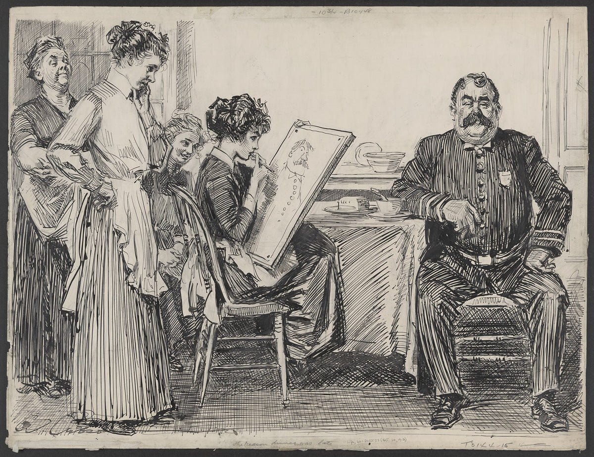 The Reason Dinner Was Late by Charles Dana Gibson