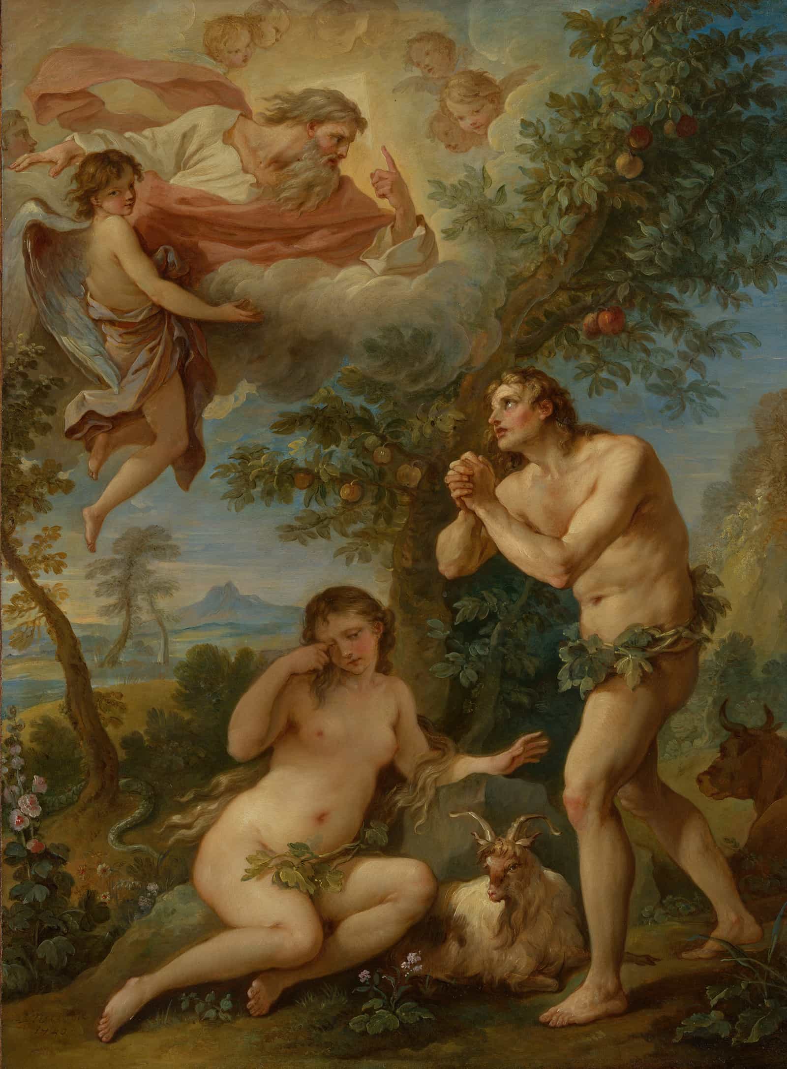 The Rebuke Of Adam And Eve by Charles Joseph Natoire