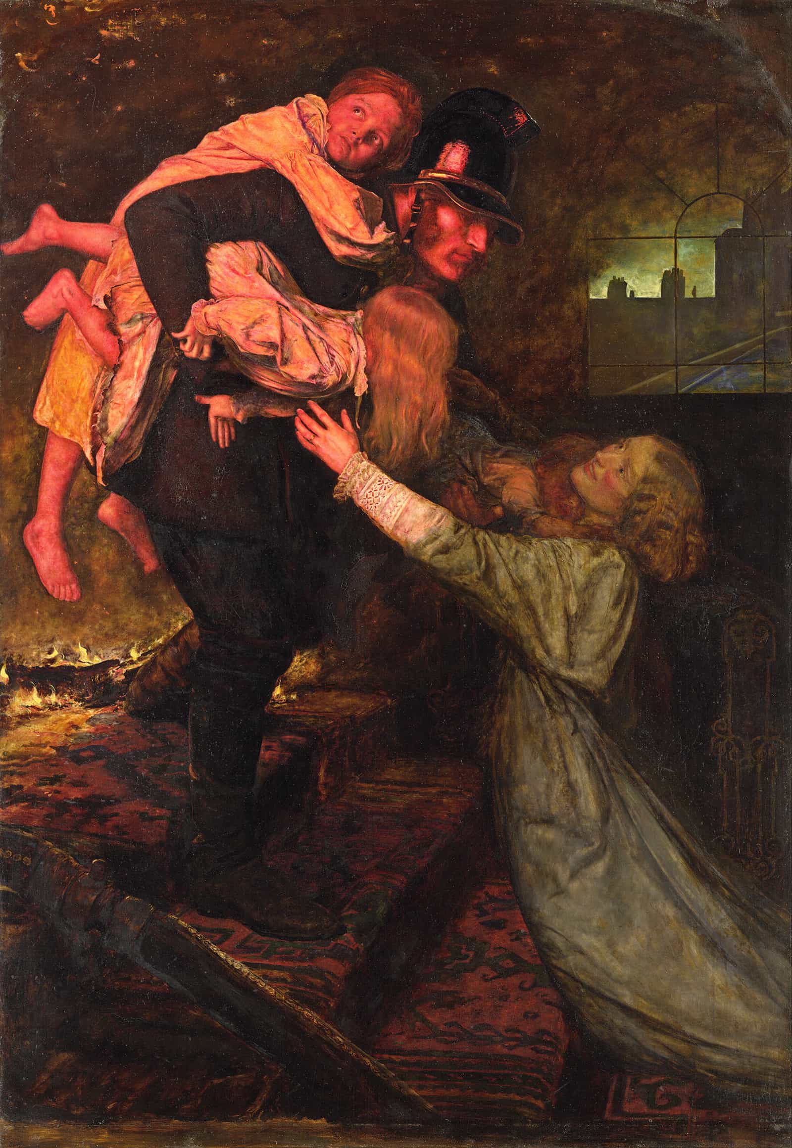 The Rescue by Sir John Everett Millais