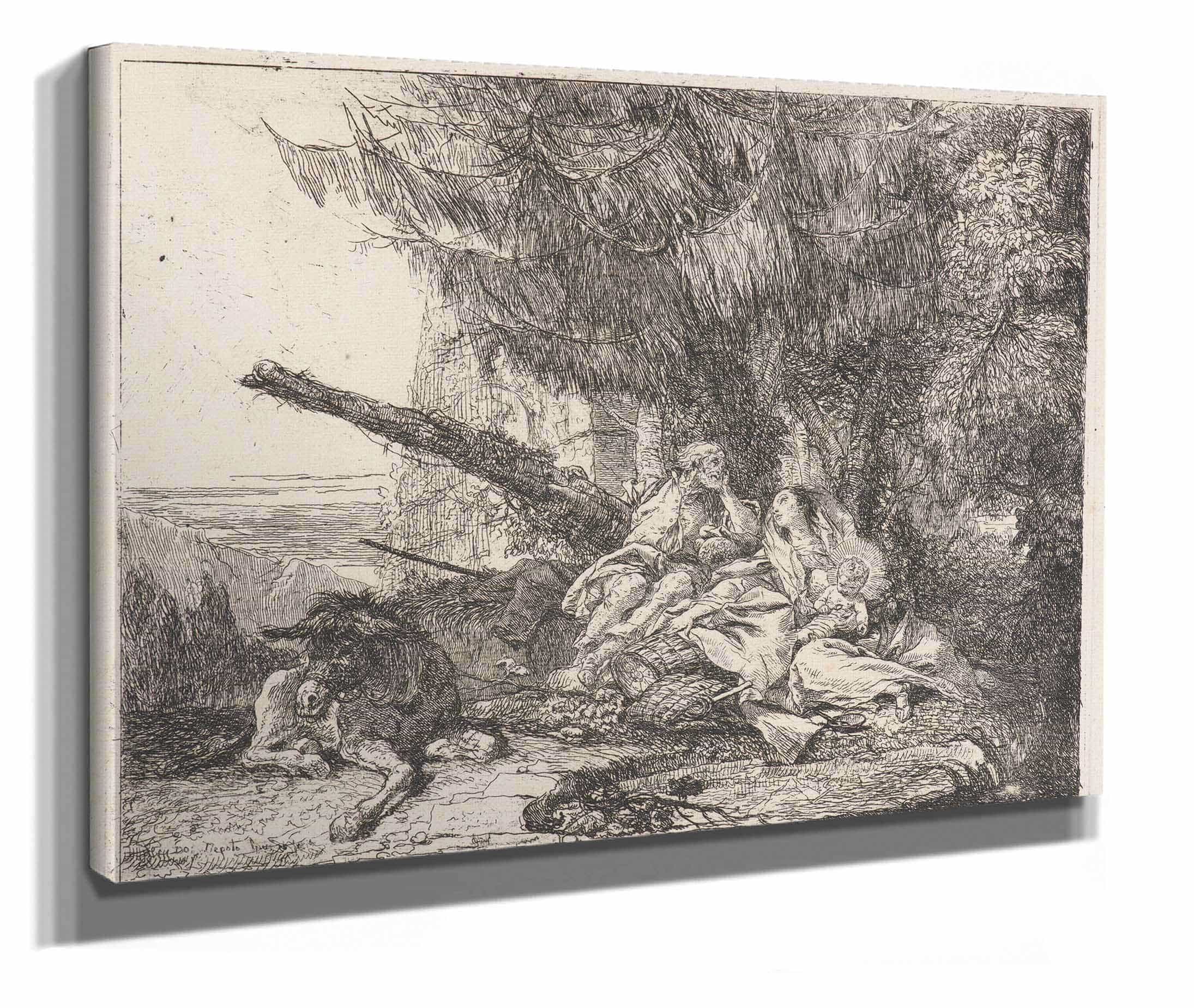 The Rest On The Flight  by Giovanni Domenico Tiepolo