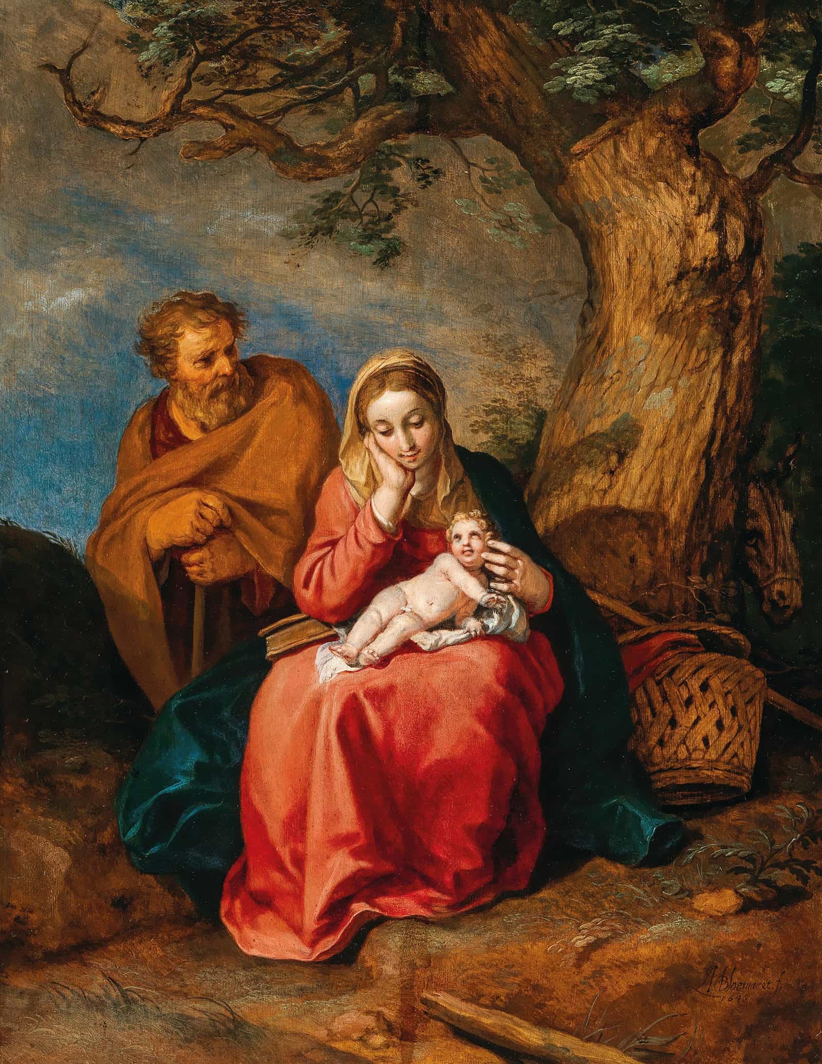 The Rest On The Flight Into Egypt by Abraham Bloemaert