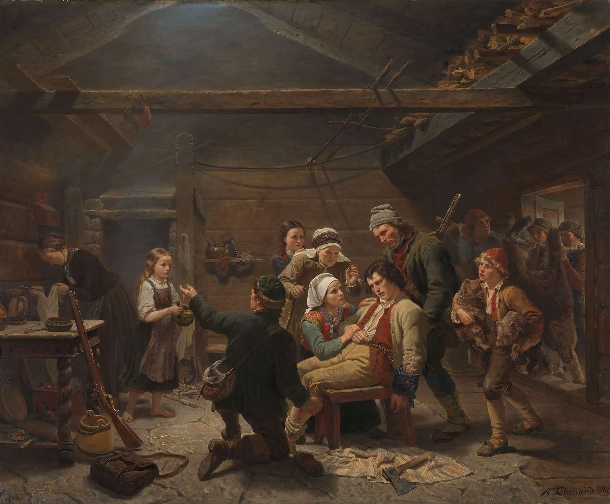 The Return Of The Bear Hunter by Adolph Tidemand