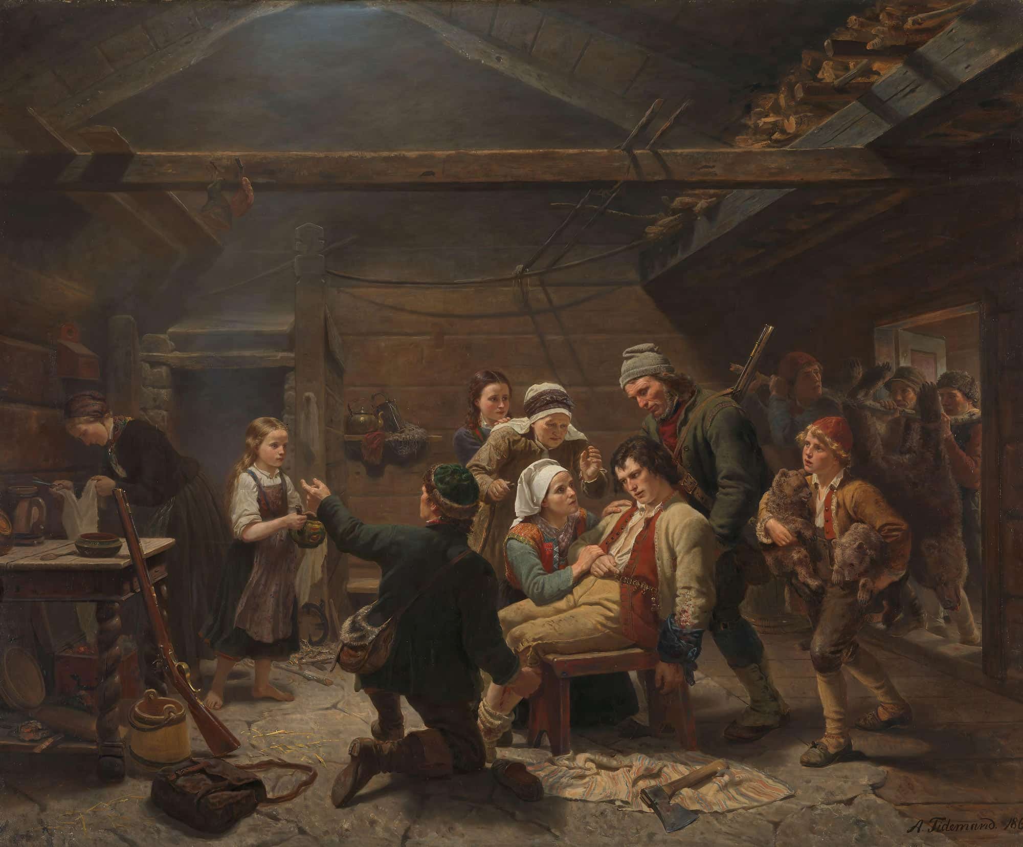 The Return Of The Bear Hunter by Adolph Tidemand