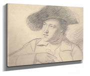The Rev William Atkinson Wearing A Broad Brimmed Hat  by George Romney