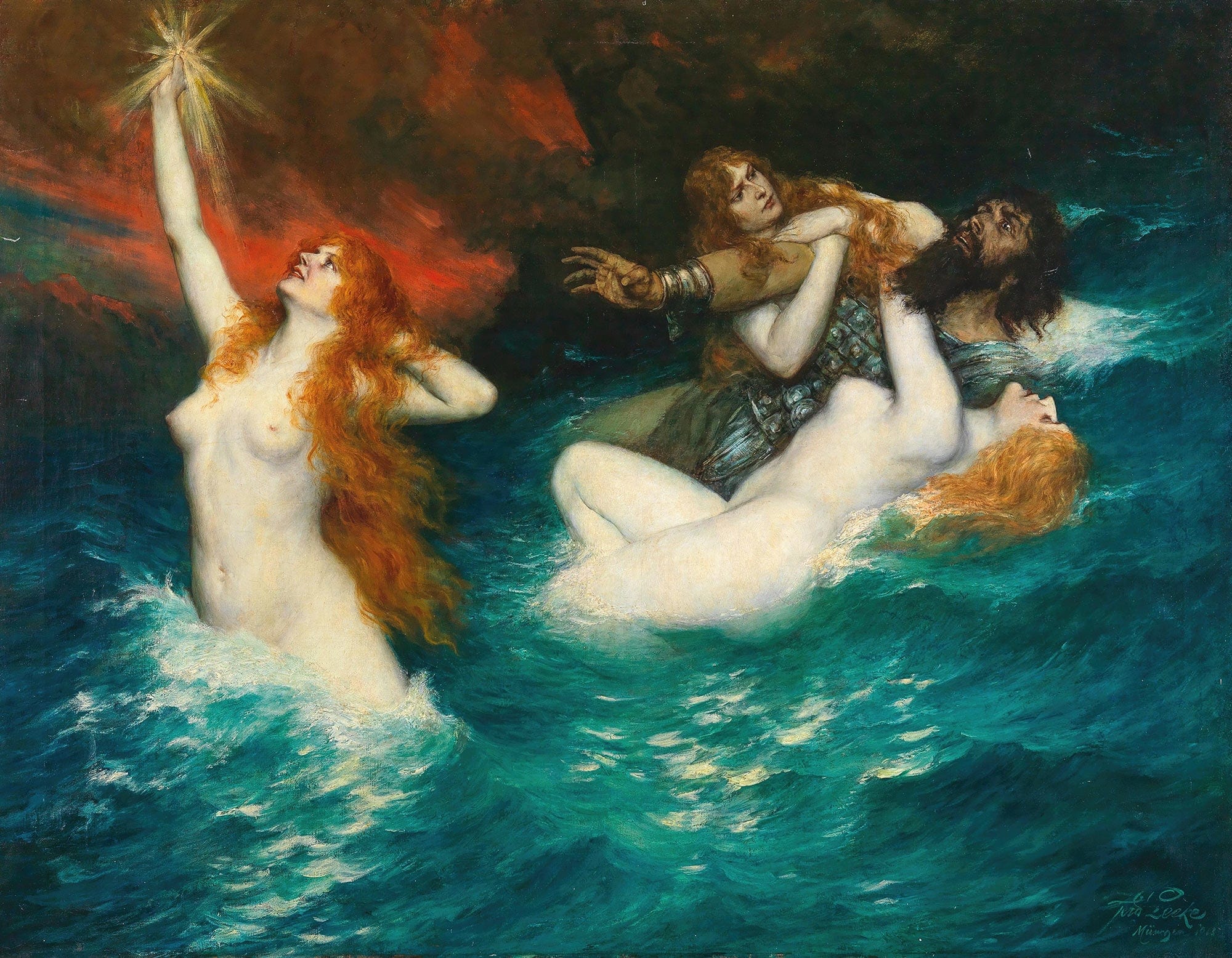 The Rhinemaidens by Ferdinand Leeke