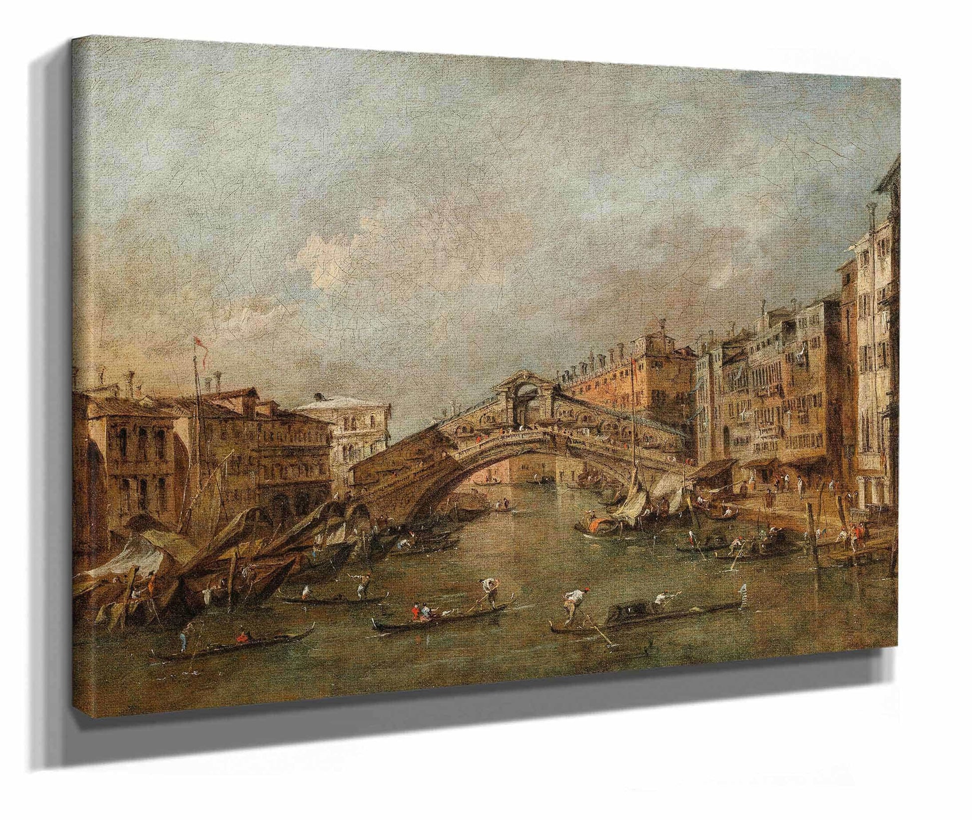 The Rialto Bridge And The Riva Del Vin Venice by Francesco Guardi