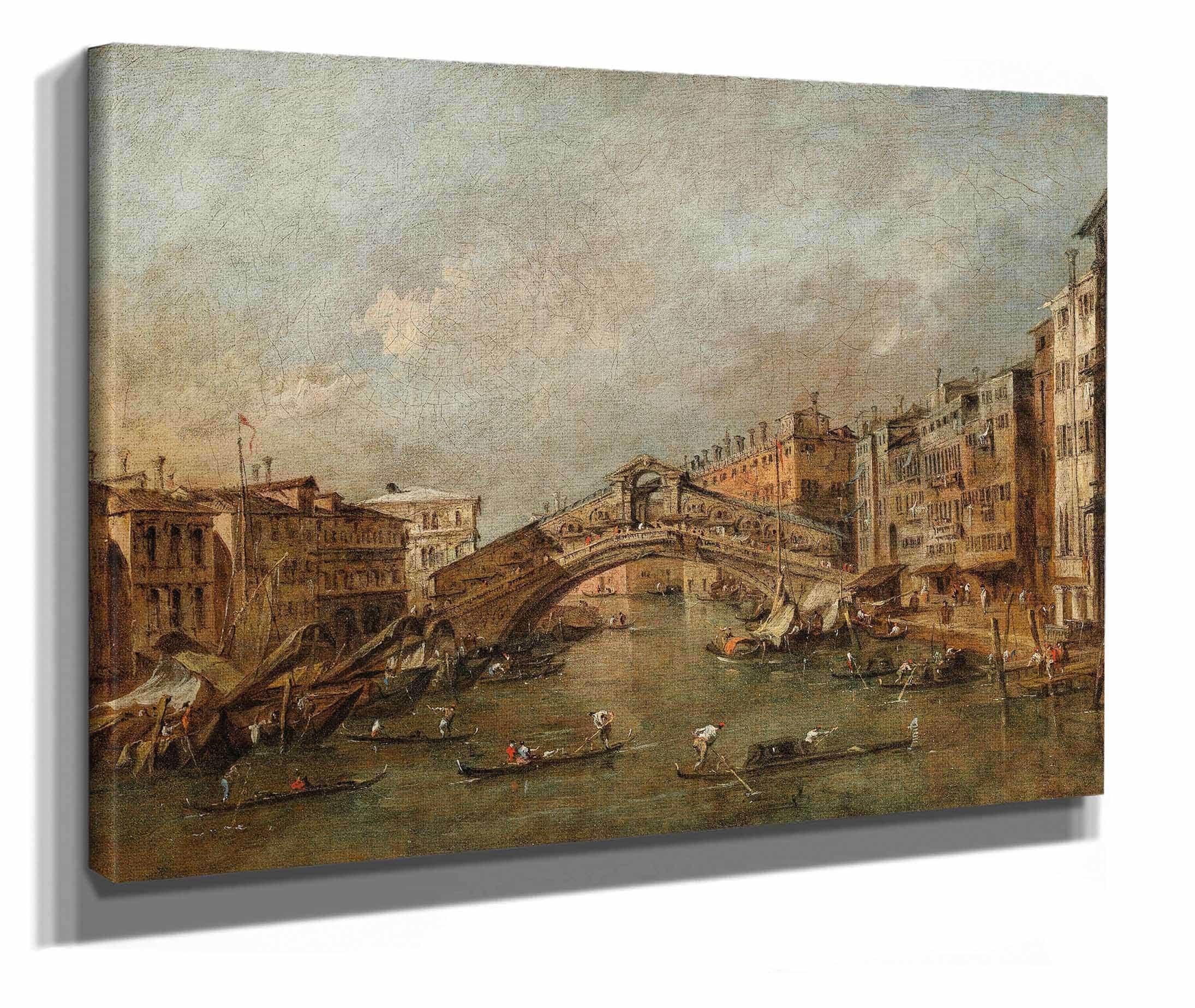 The Rialto Bridge And The Riva Del Vin Venice by Francesco Guardi