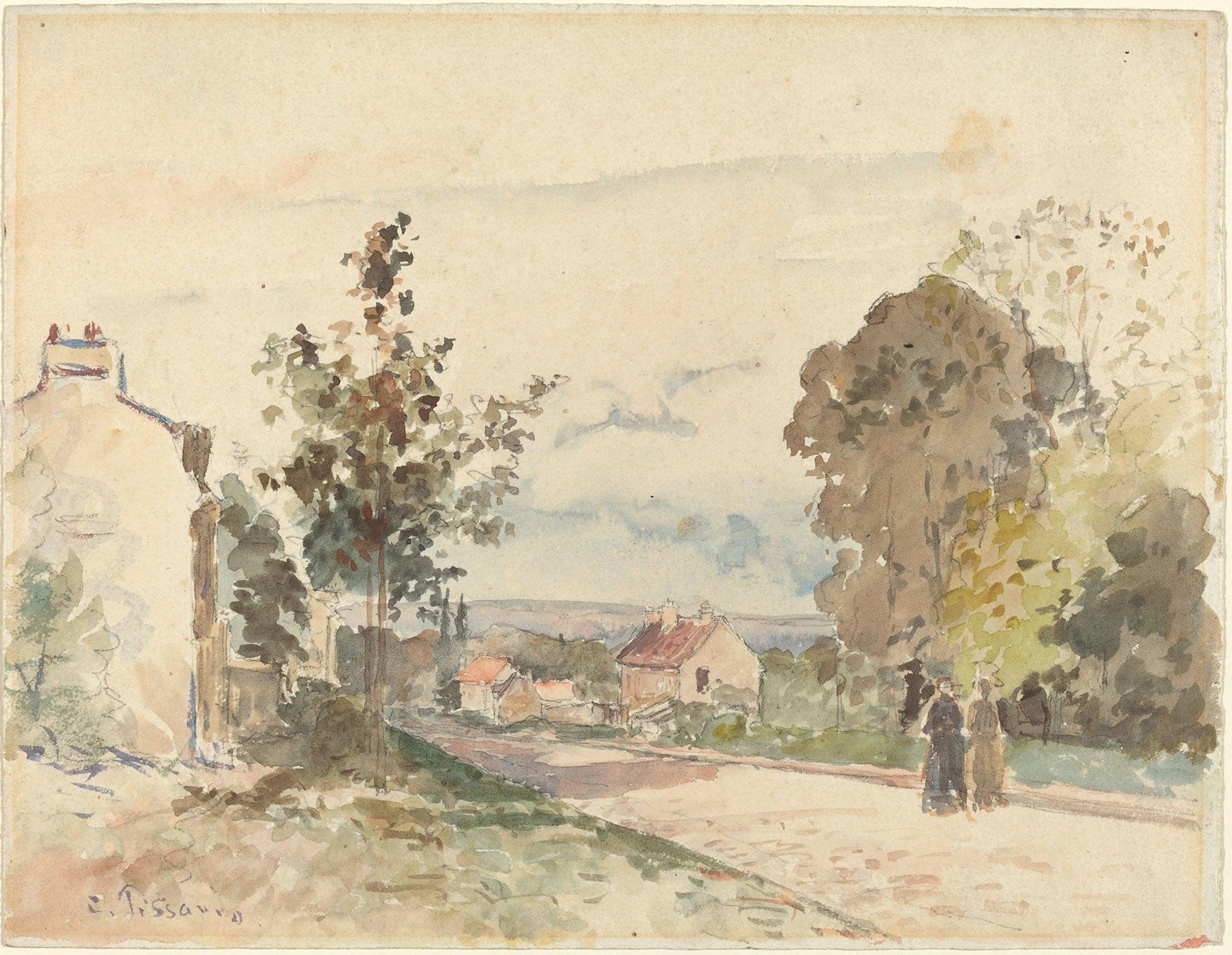The Road From Versailles To Louveciennes by Camille Pissarro