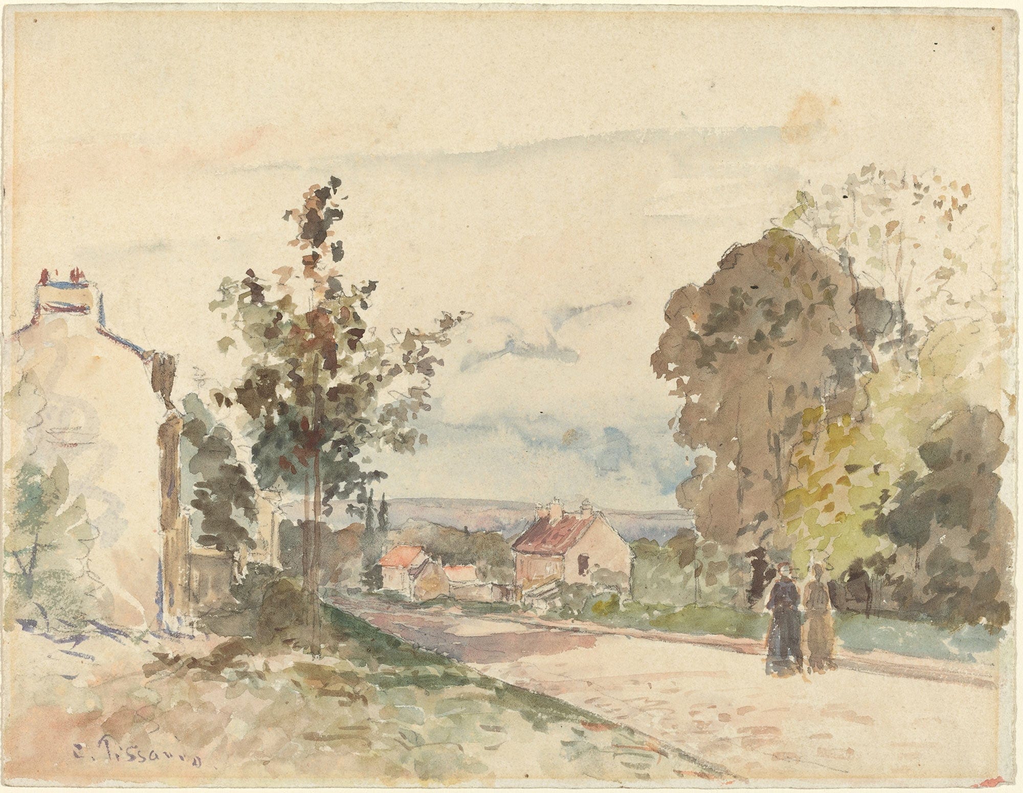 The Road From Versailles To Louveciennes by Camille Pissarro