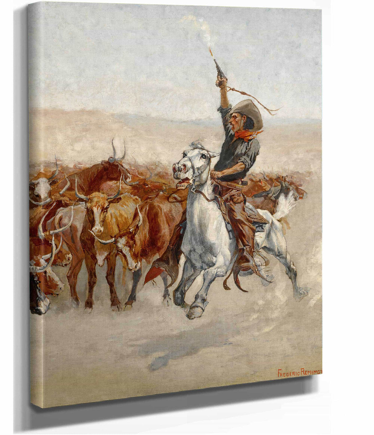 The Round Up Circa by Frederic Remington