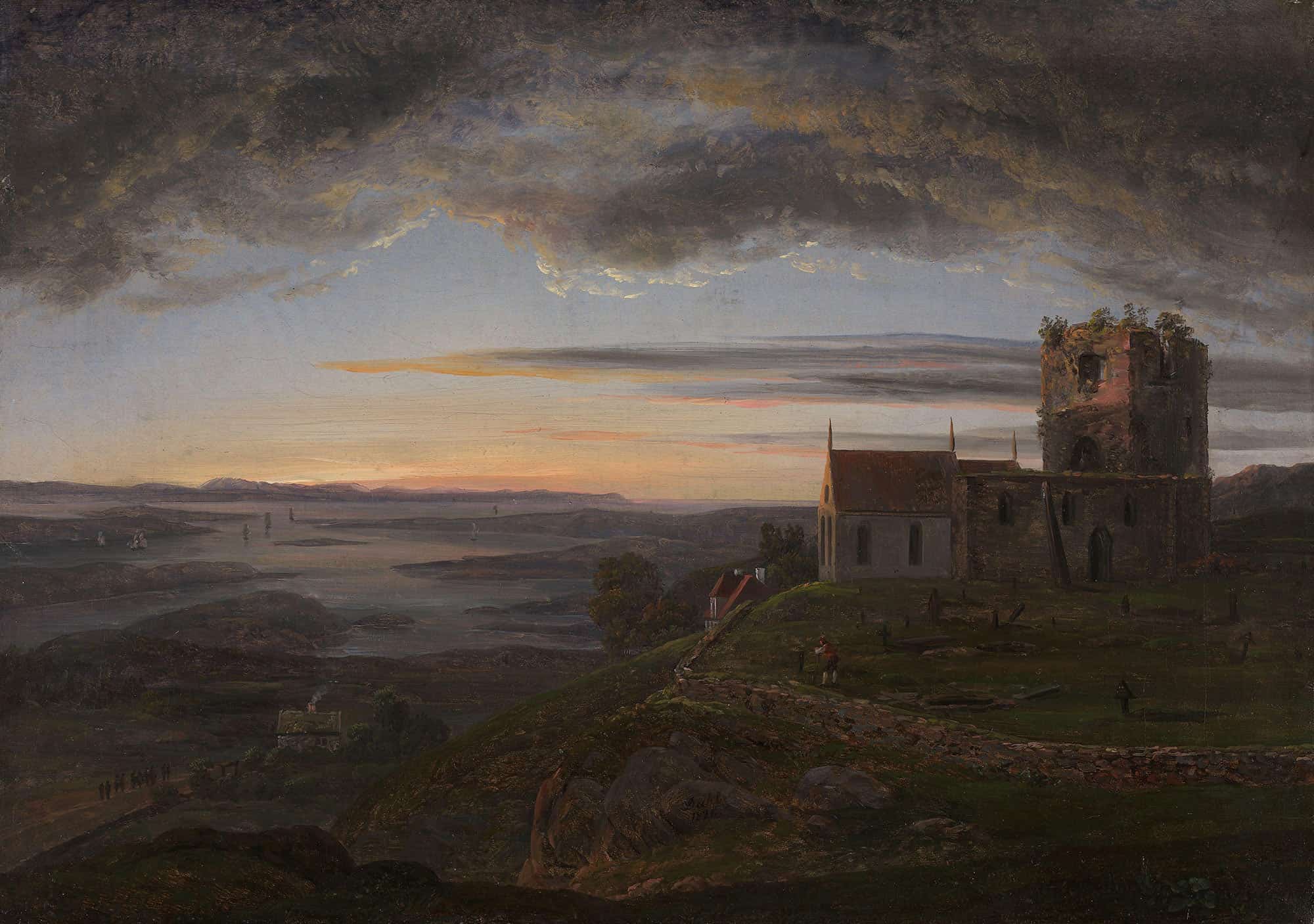 The Ruined Church At Avaldsnes At Karmoy by Johan Christian Dahl