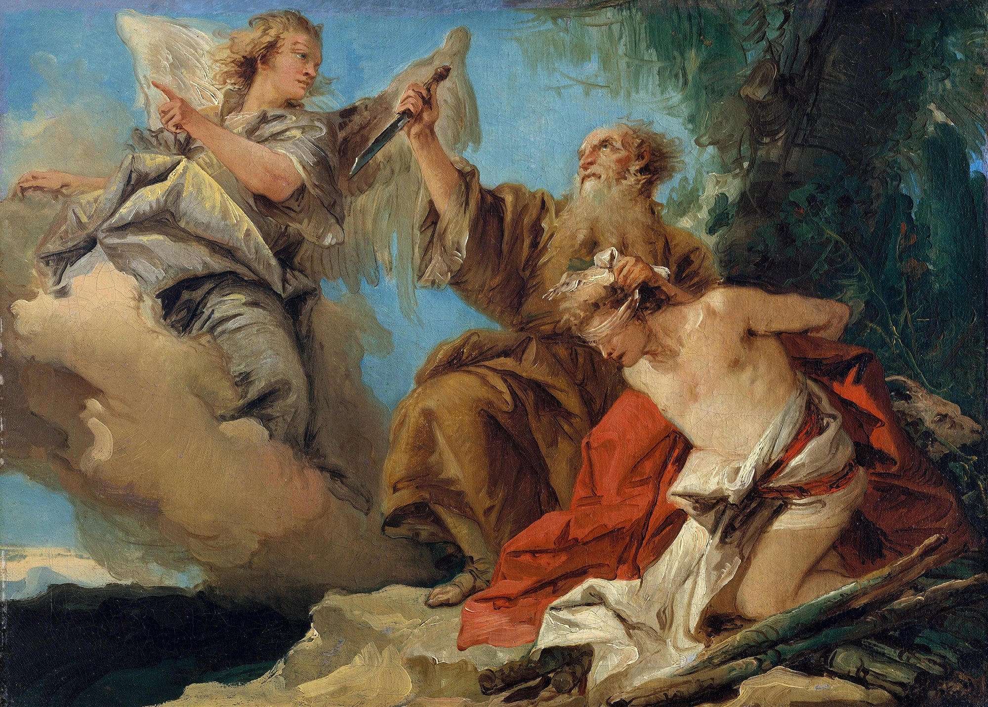 The Sacrifice Of Isaac Mid S by Giovanni Domenico Tiepolo