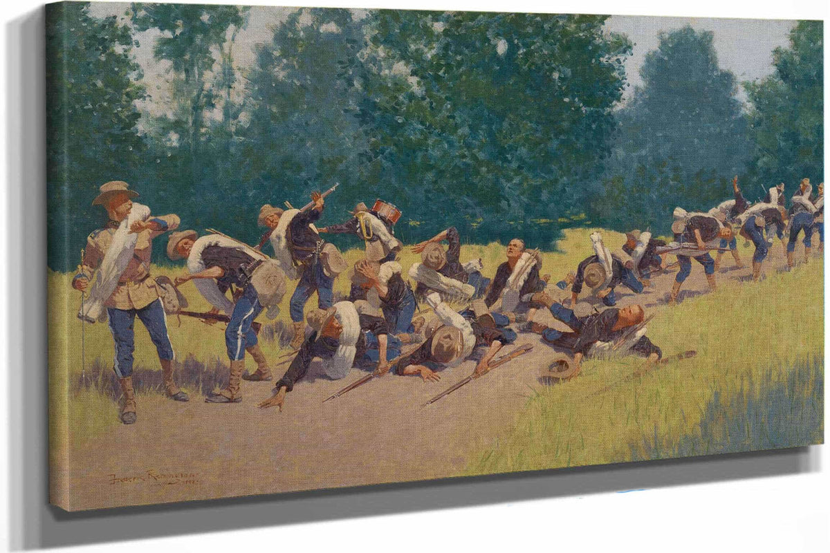 The Scream Of Shrapnel At San Juan Hill by Frederic Remington