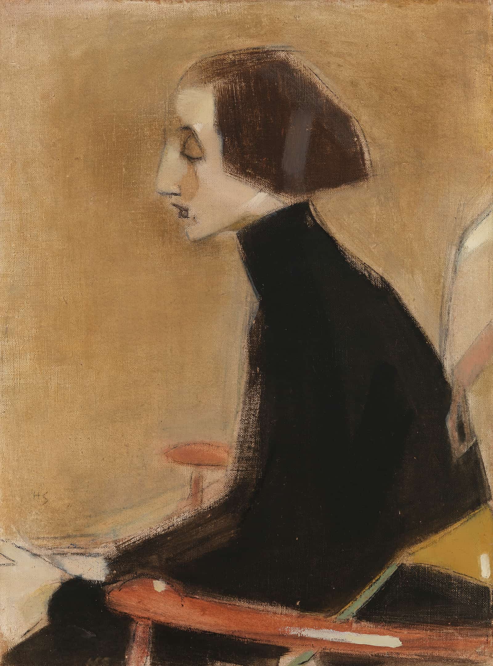 The Seamstress Half Length Portrait The Working Woman by Helene Schjerfbeck