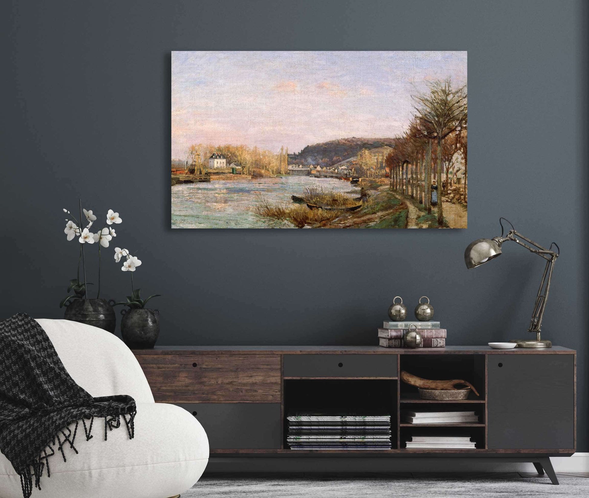 The Seine At Bougival by Camille Pissarro