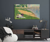 The Seine With Clothing On The Bank Study For Bathers At Asnieres  by Georges Seurat