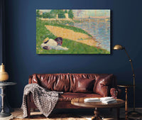 The Seine With Clothing On The Bank Study For Bathers At Asnieres  by Georges Seurat