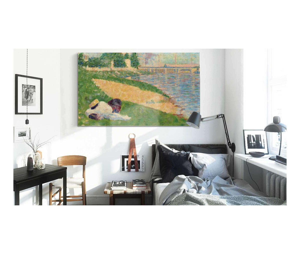 The Seine With Clothing On The Bank Study For Bathers At Asnieres  by Georges Seurat