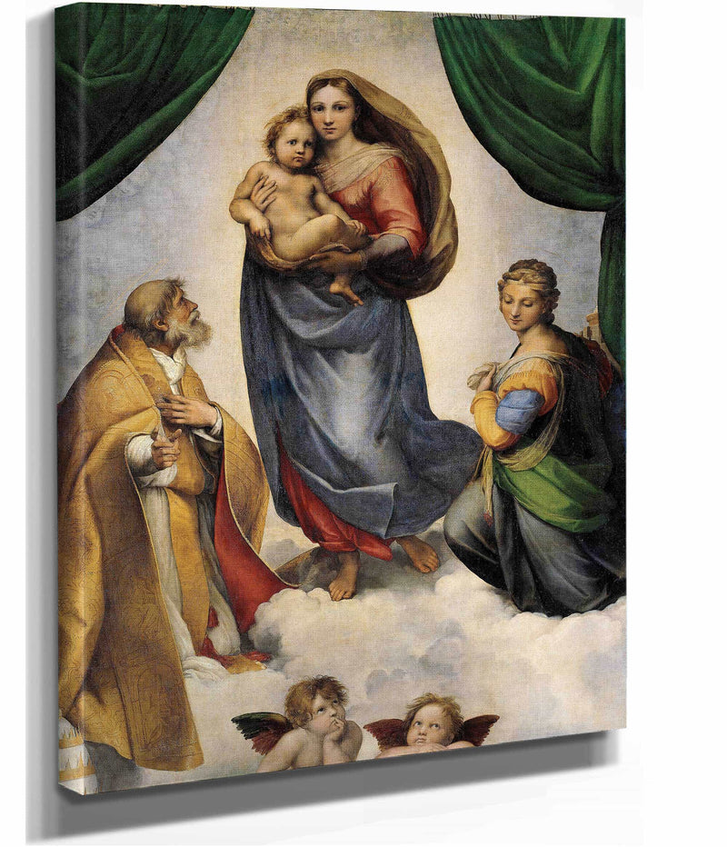 The Sistine Madonna Between And by Raphael