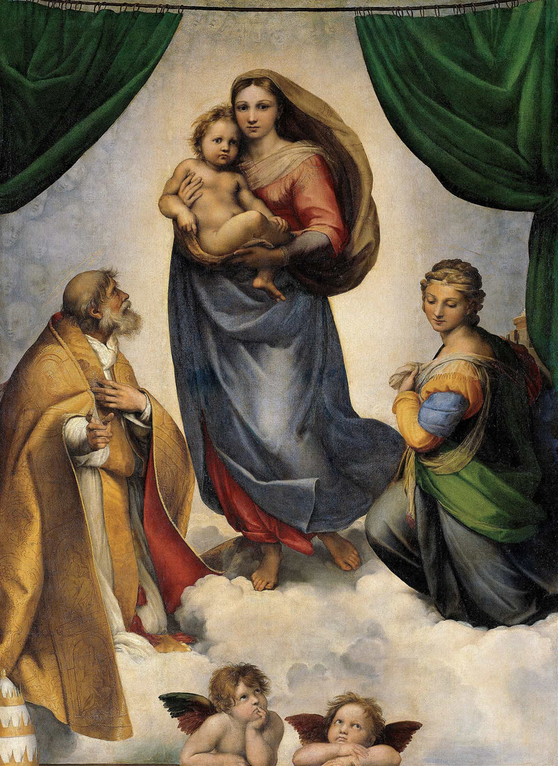 The Sistine Madonna Between And by Raphael