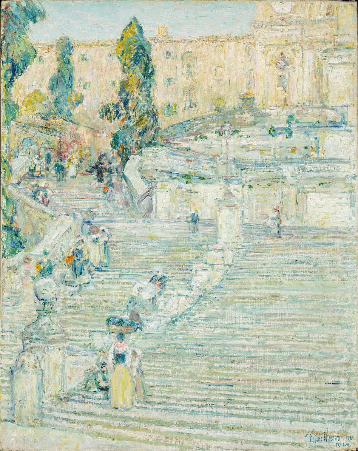 The Spanish Stairs Rome by Childe Hassam