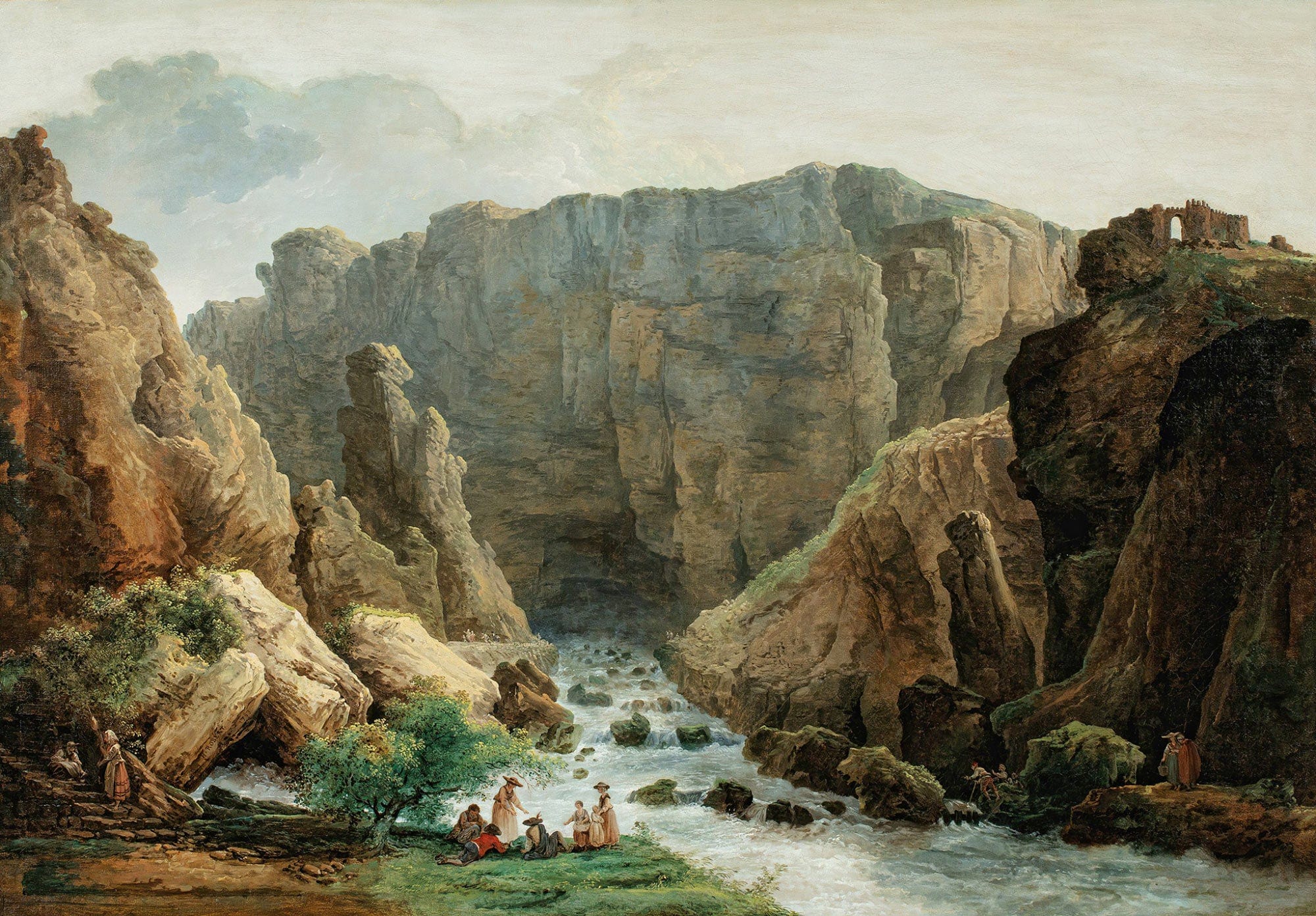 The Springs At Fontaine De Vaucluse by Hubert Robert