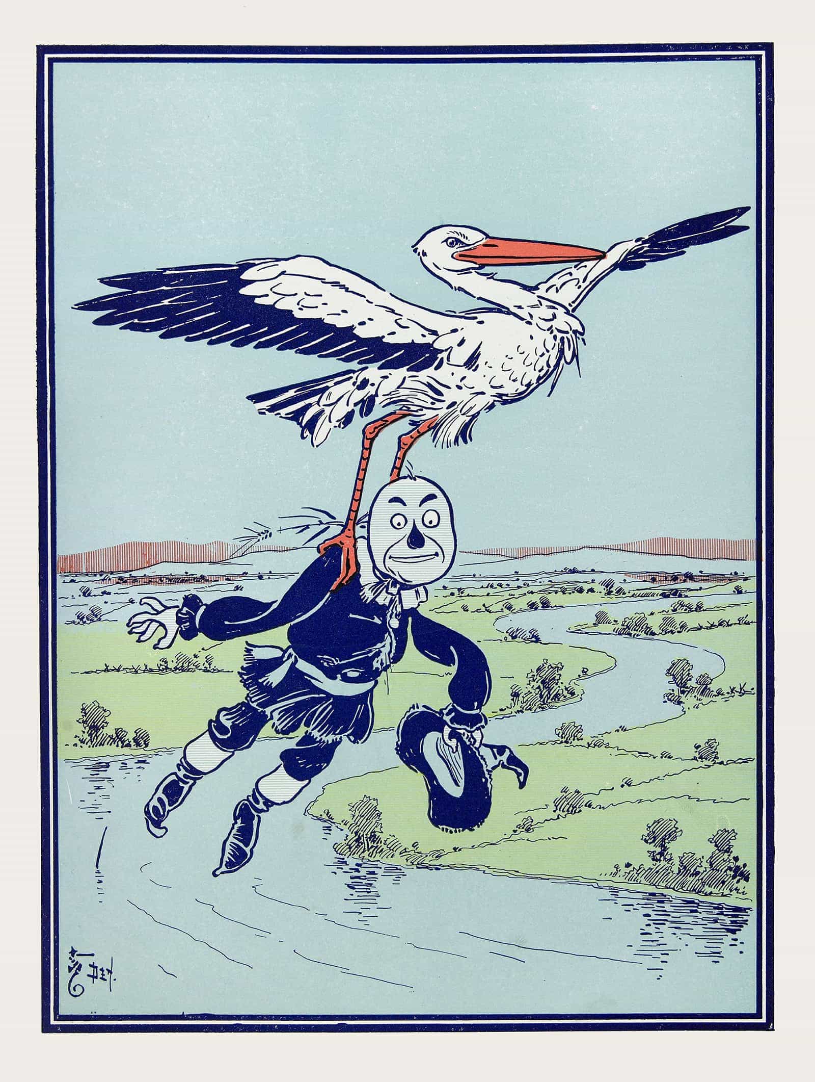 The Stork Carried Him Up Into The Air by William Wallace Denslow