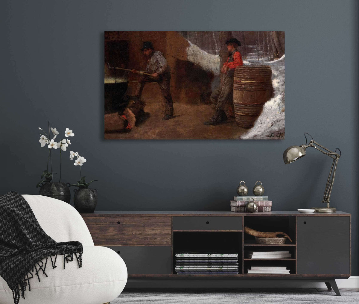 The Sugar Camp   by Eastman Johnson