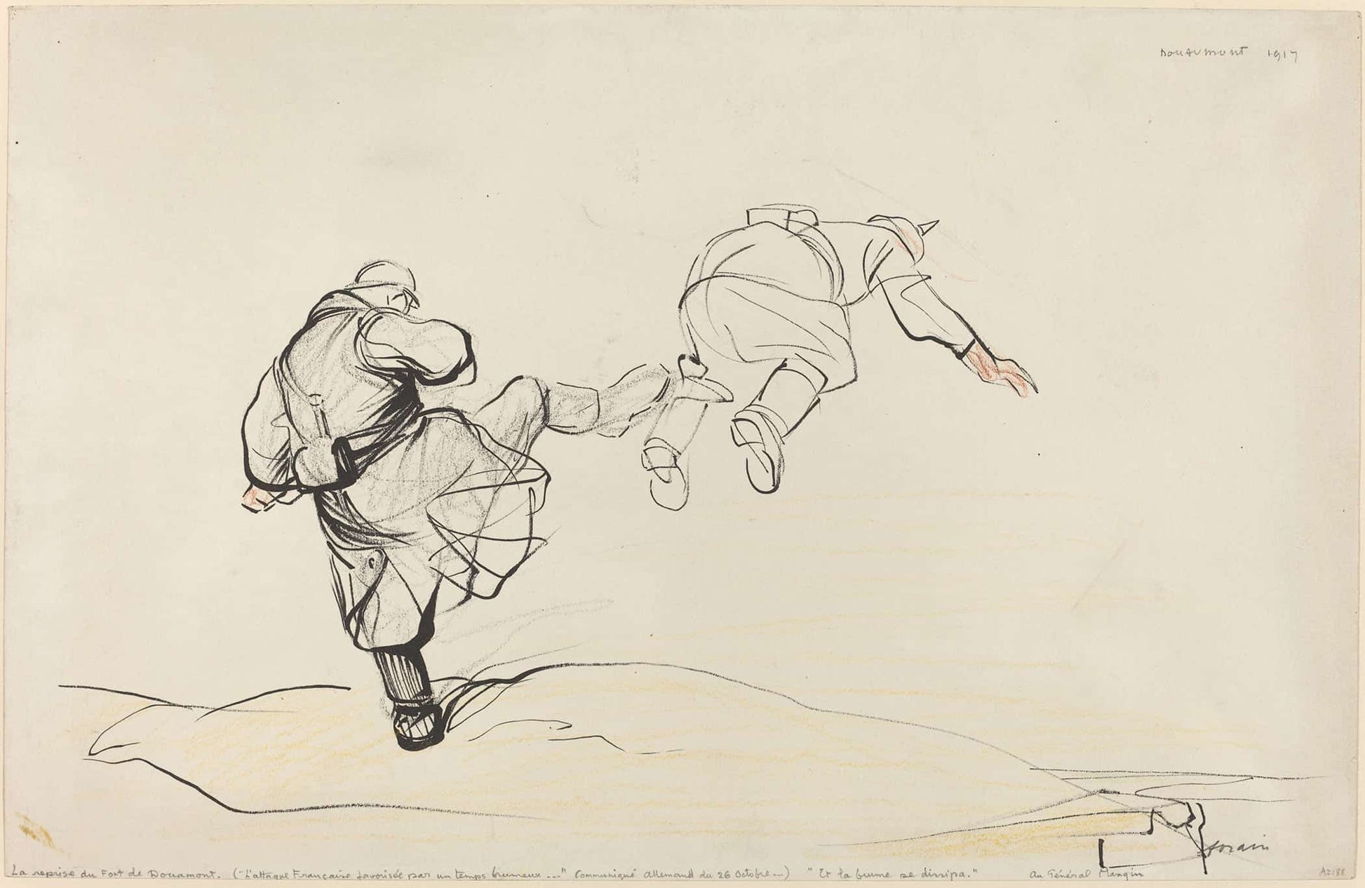 The Taking Of Fort Douaumont Probably by Jean Louis Forain