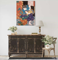 The Temple Page Shiragikumaru Wrestling A Green Demon by Tsukioka Yoshitoshi