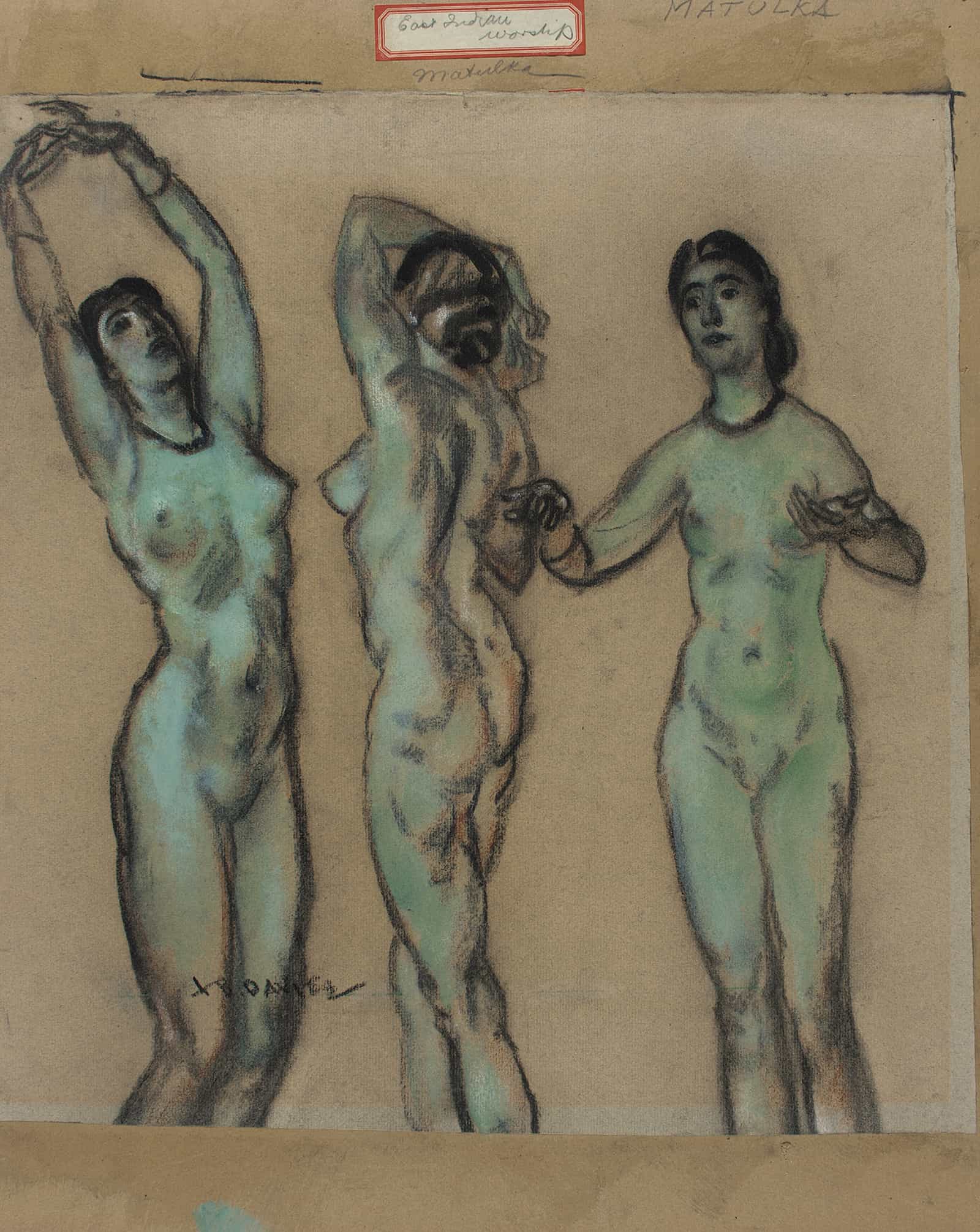 The Three Graces East Indian Worship by Arthur Bowen Davies
