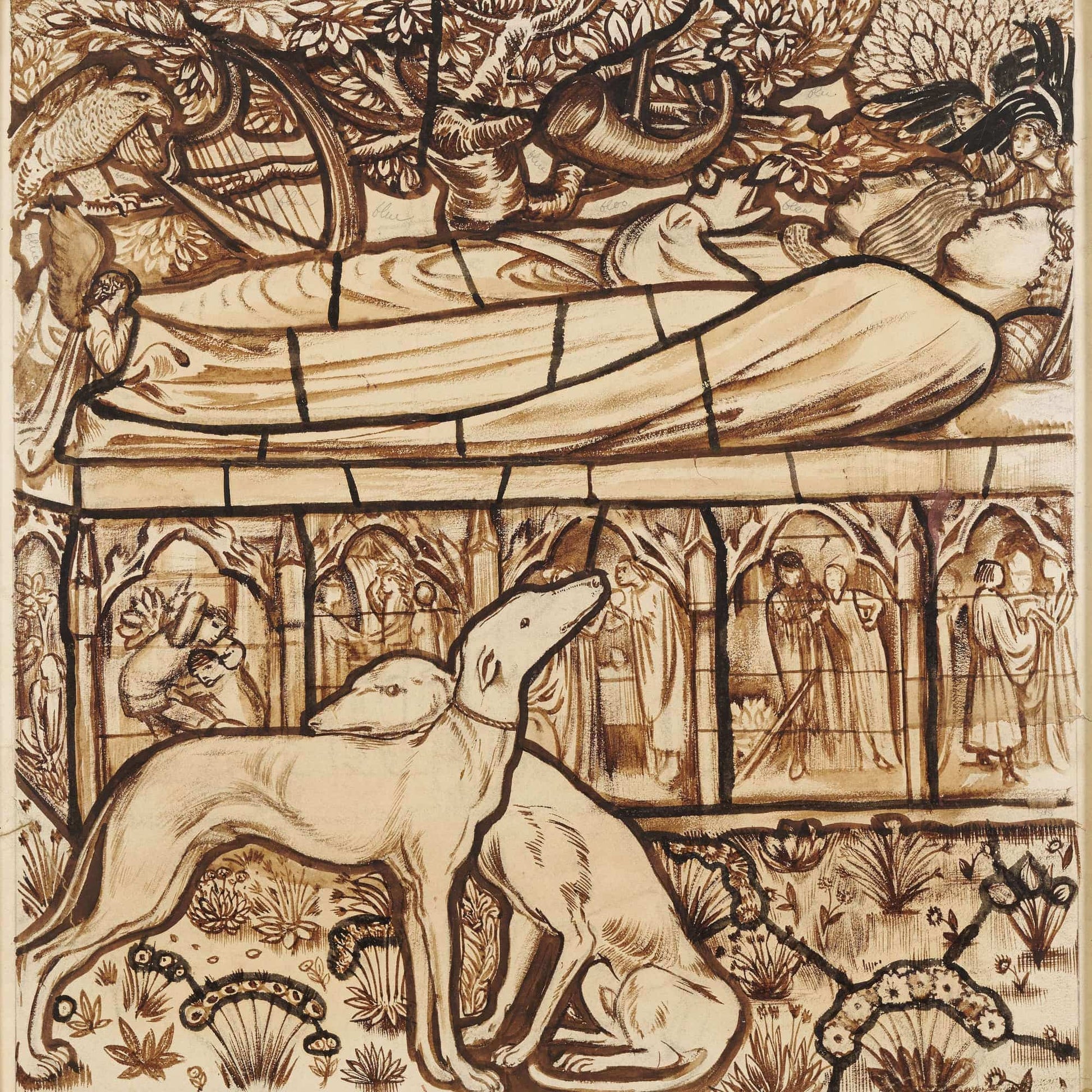 The Tomb Of Tristram And Iseult by Sir Edward Coley Burne Jones