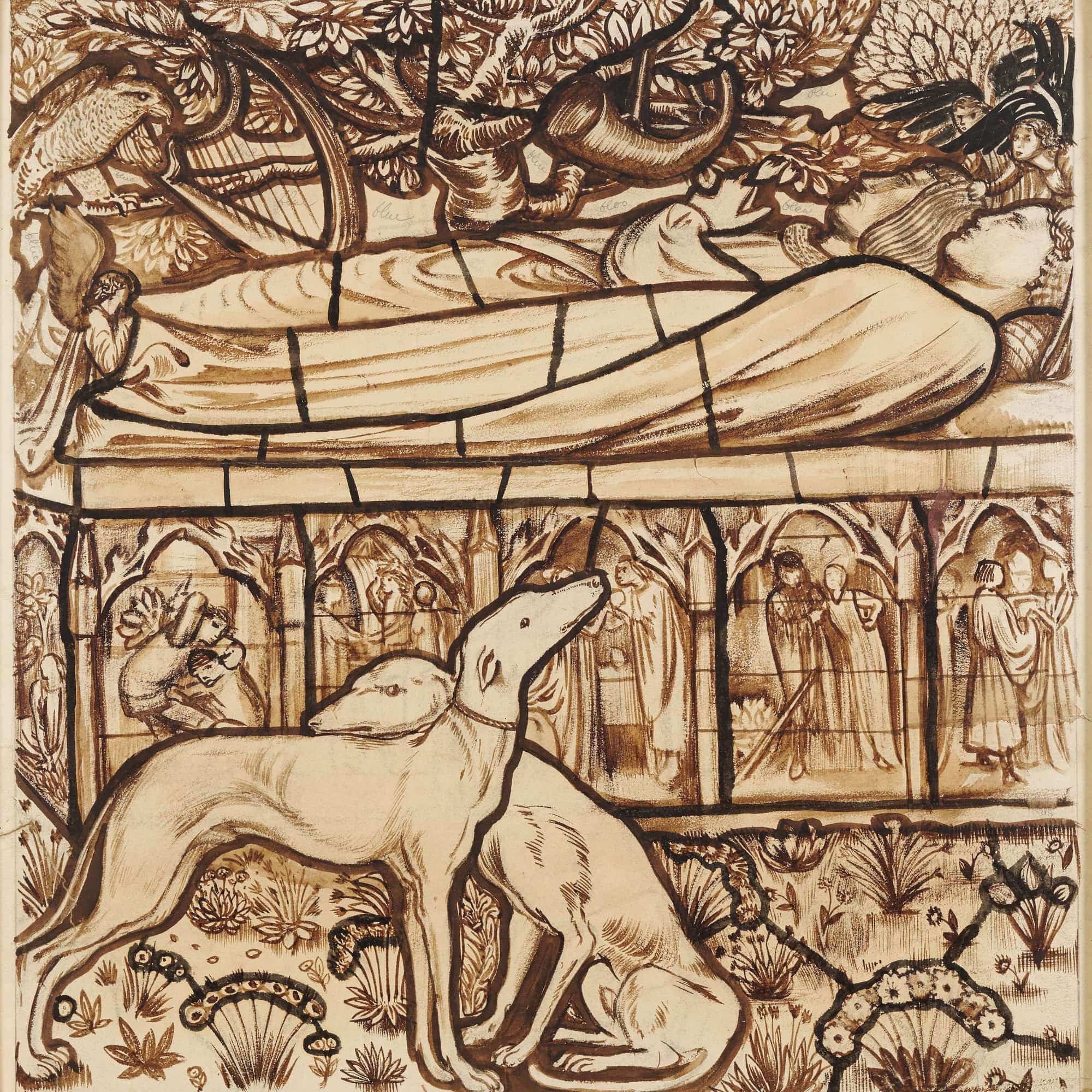 The Tomb Of Tristram And Iseult by Sir Edward Coley Burne Jones