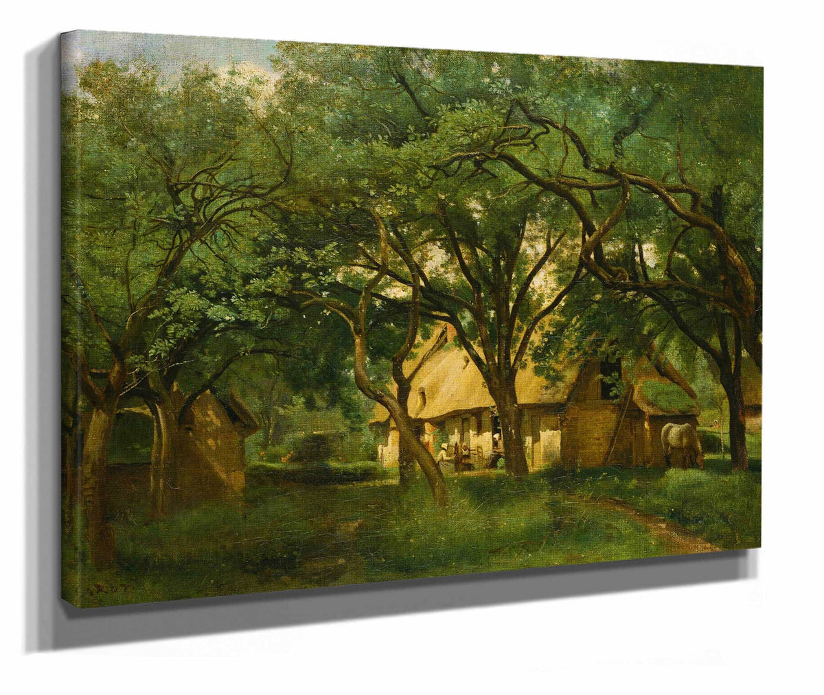 The Toutain Farm At Honfleur by Jean Baptiste Camille Corot