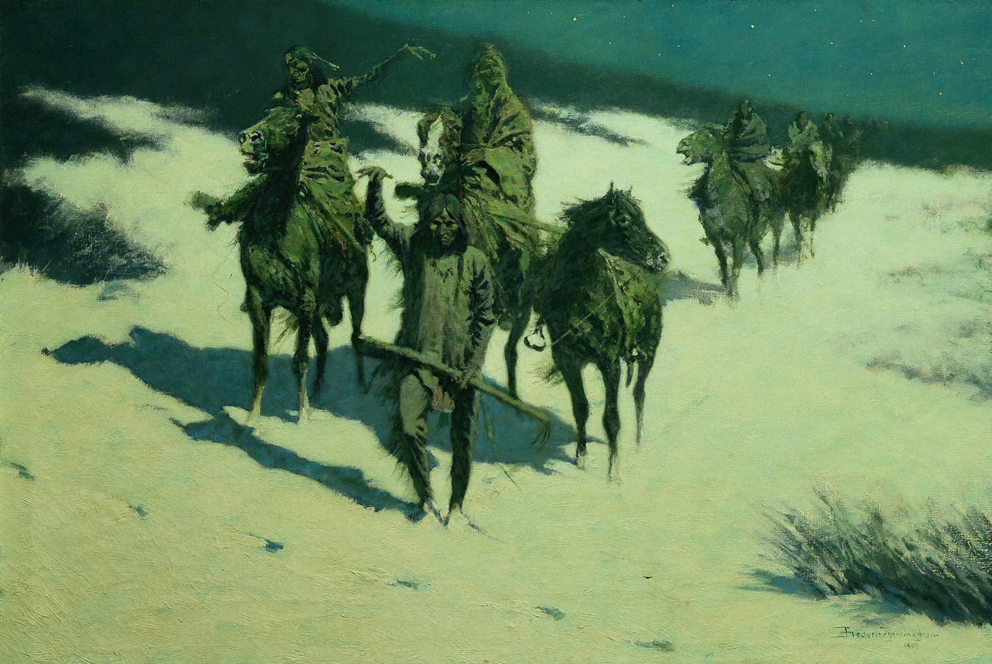 The Trail Of The Shod Horse by Frederic Remington