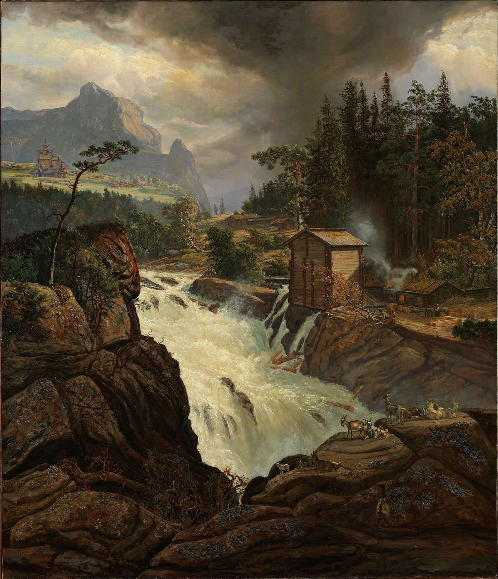The Upper Falls Of The Labrofoss by Johan Christian Dahl