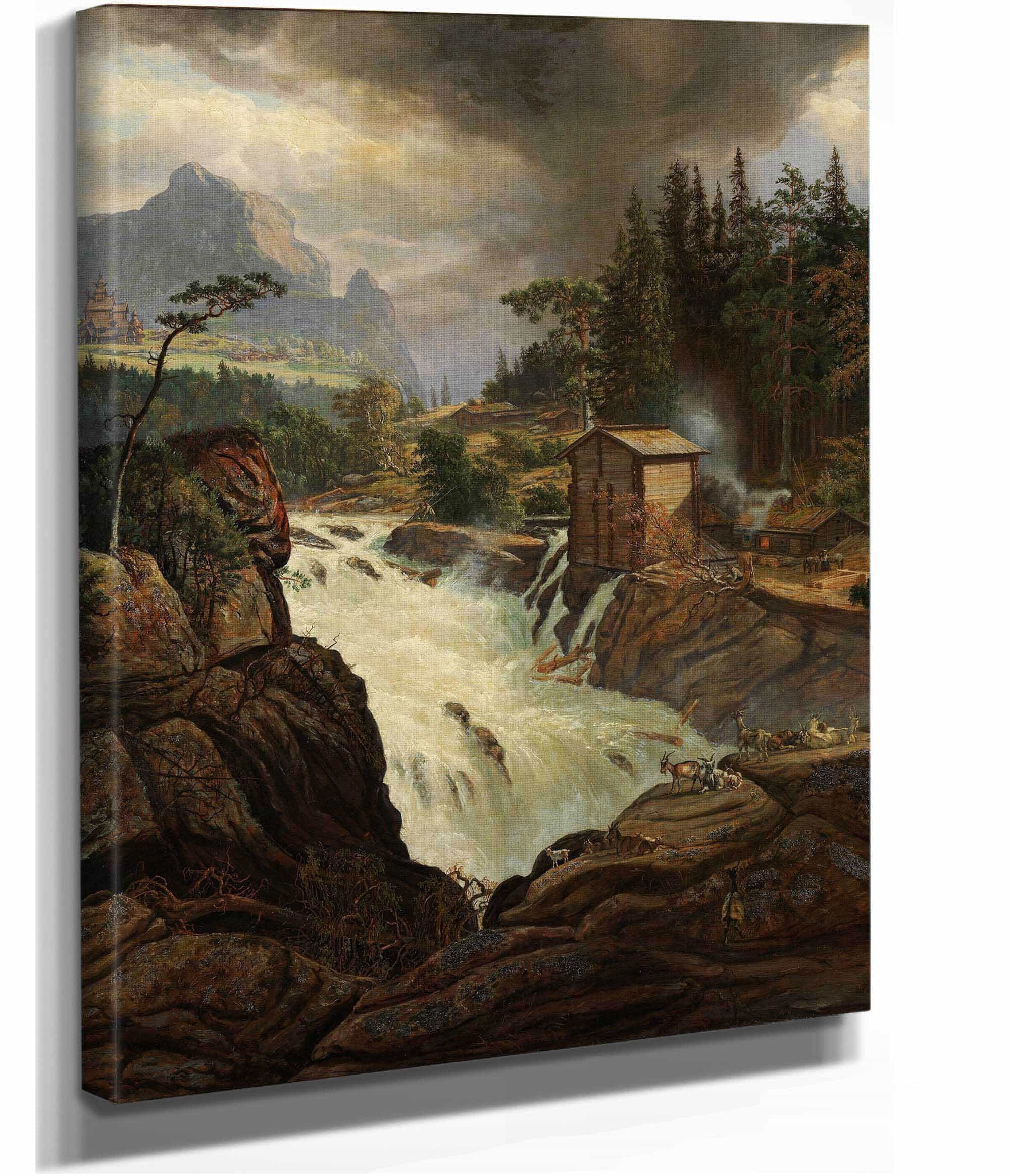 The Upper Falls Of The Labrofoss by Johan Christian Dahl
