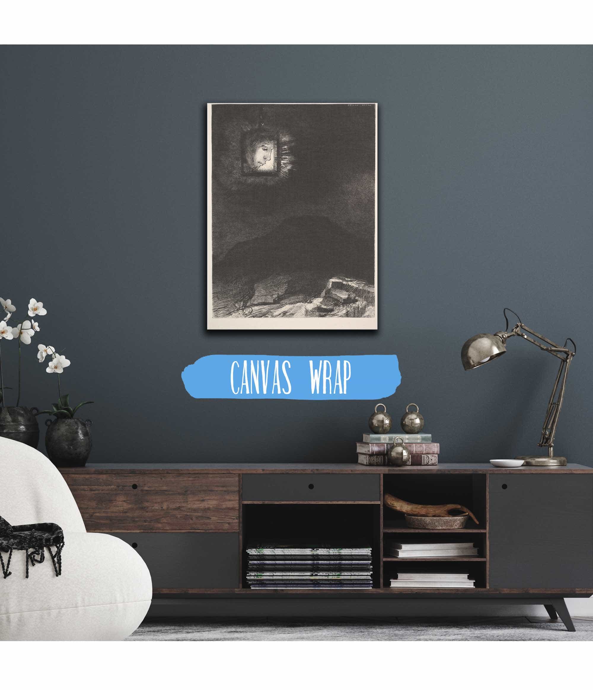 The Vague Glimmer Of A Head Suspended In Space by Odilon Redon