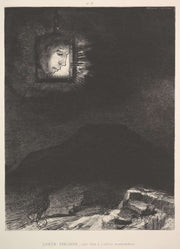 The Vague Glimmer Of A Head Suspended In Space by Odilon Redon