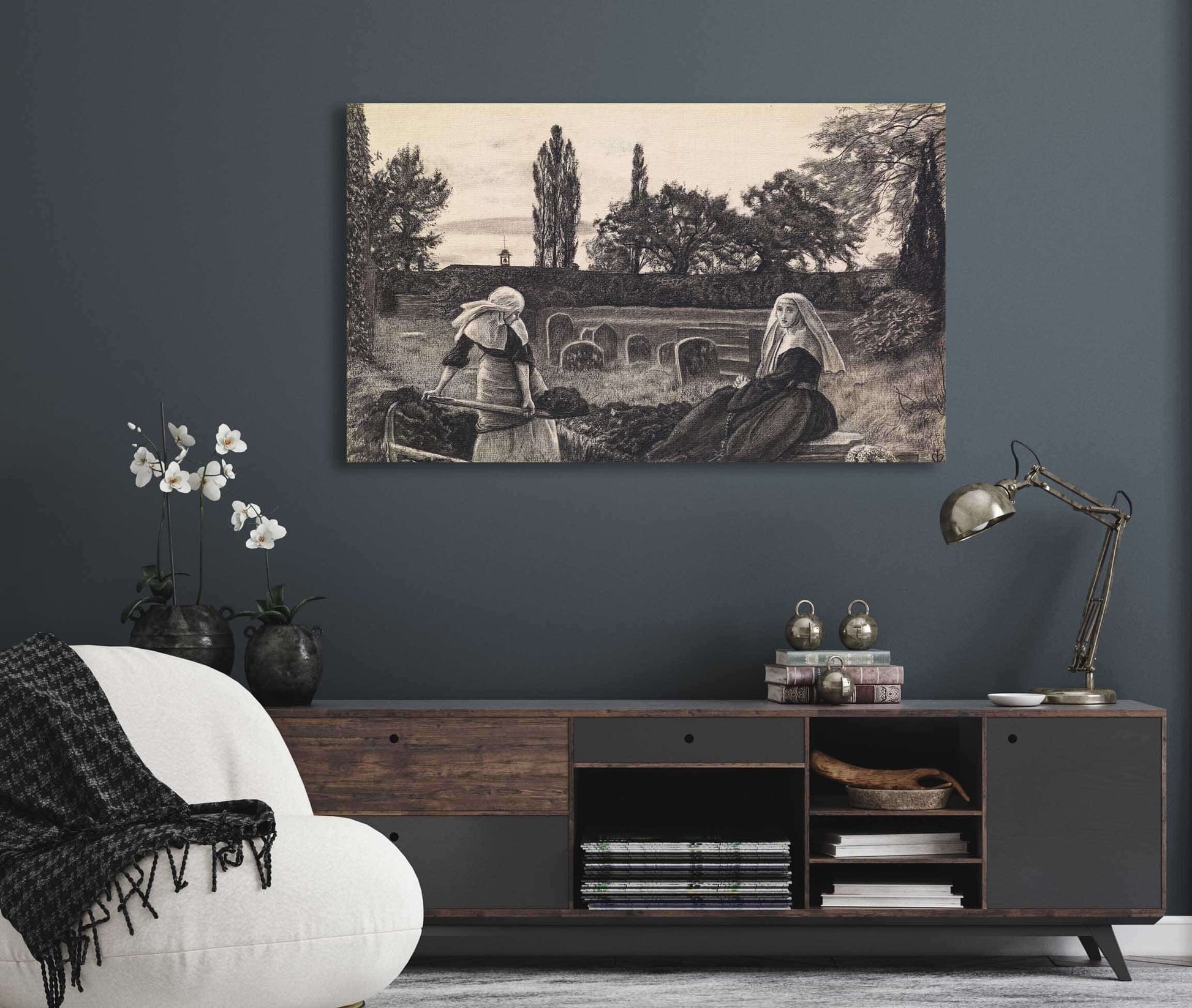 The Vale Of Rest Finished Study by Sir John Everett Millais