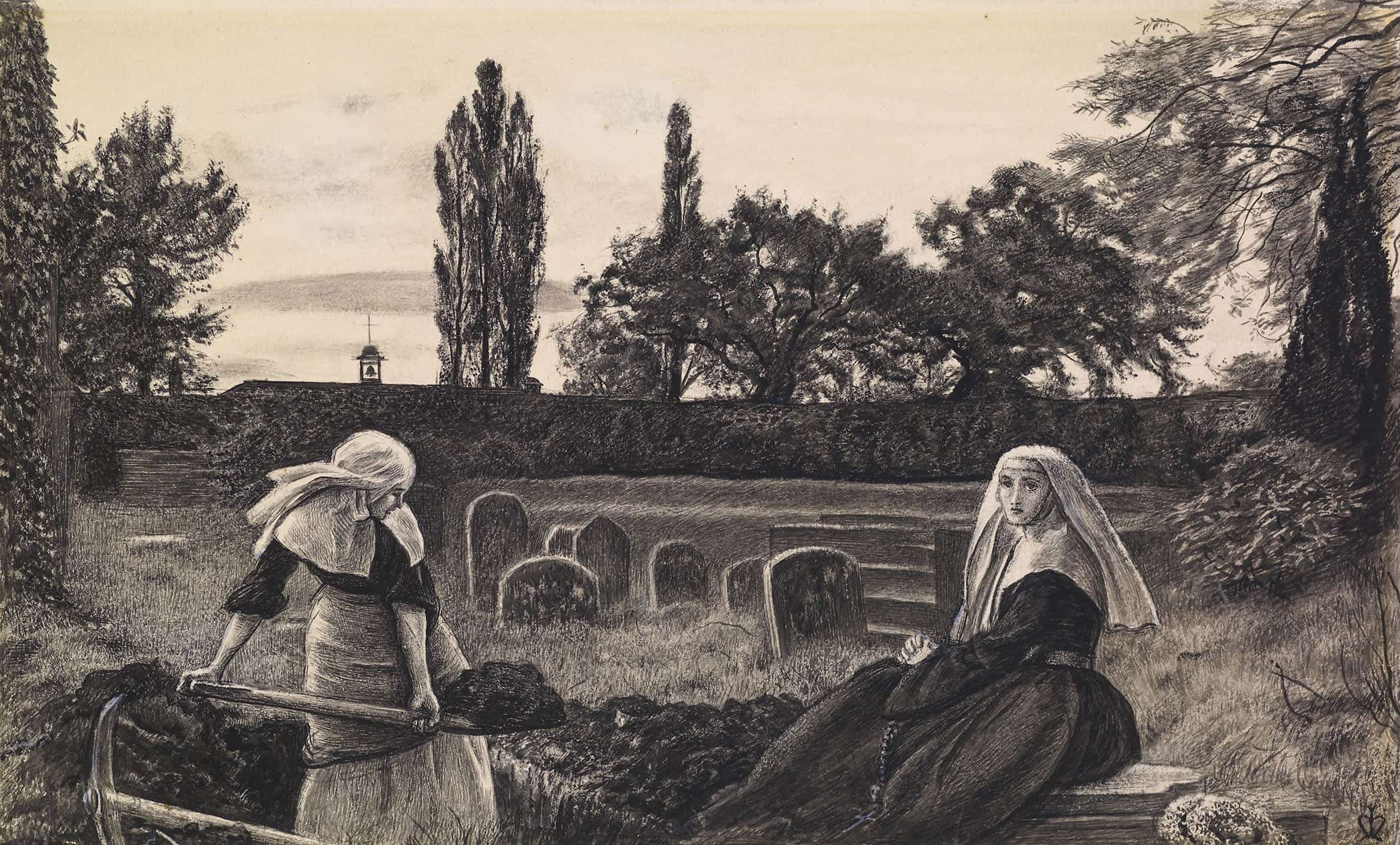 The Vale Of Rest Finished Study by Sir John Everett Millais
