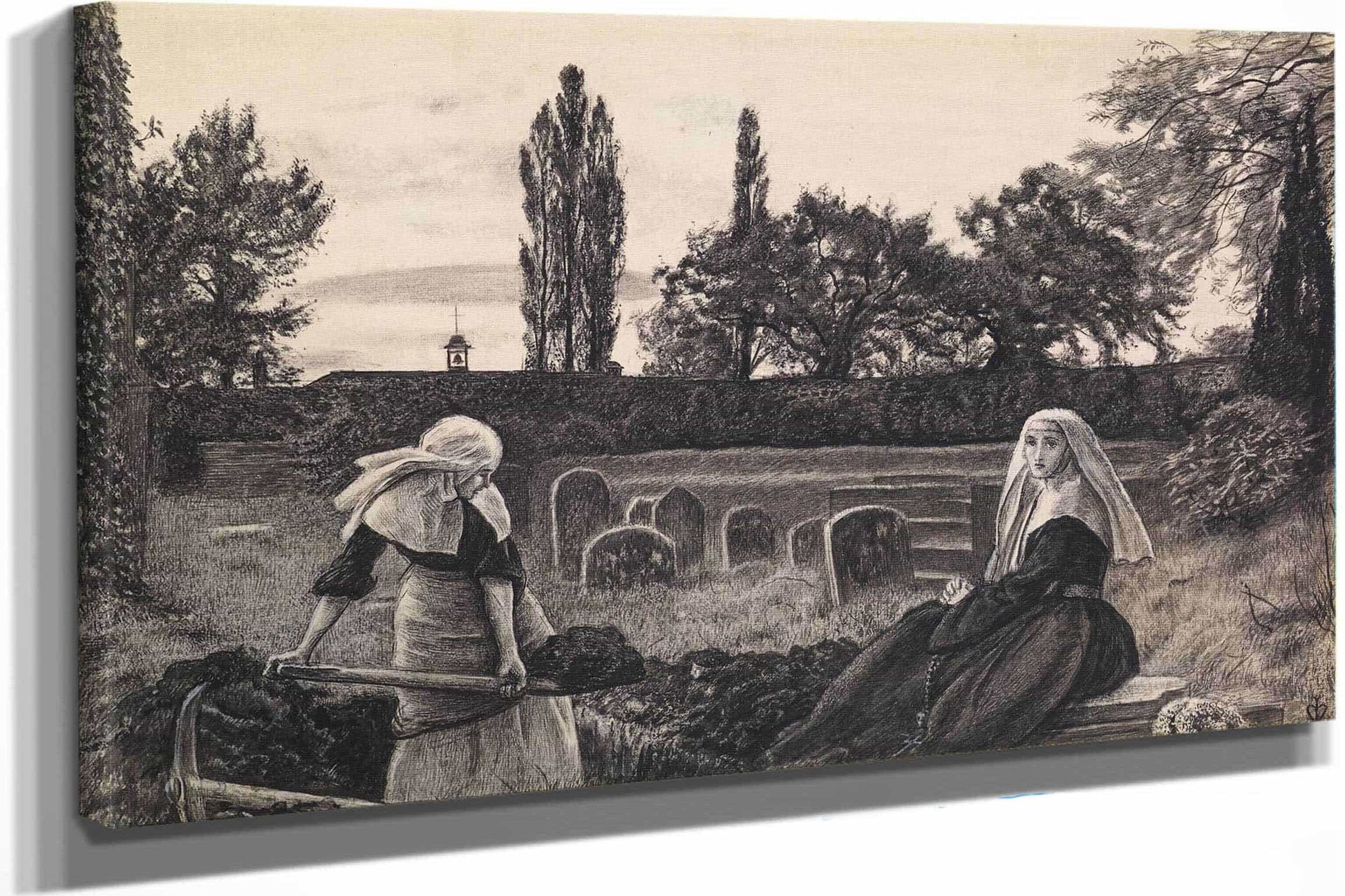 The Vale Of Rest Finished Study by Sir John Everett Millais