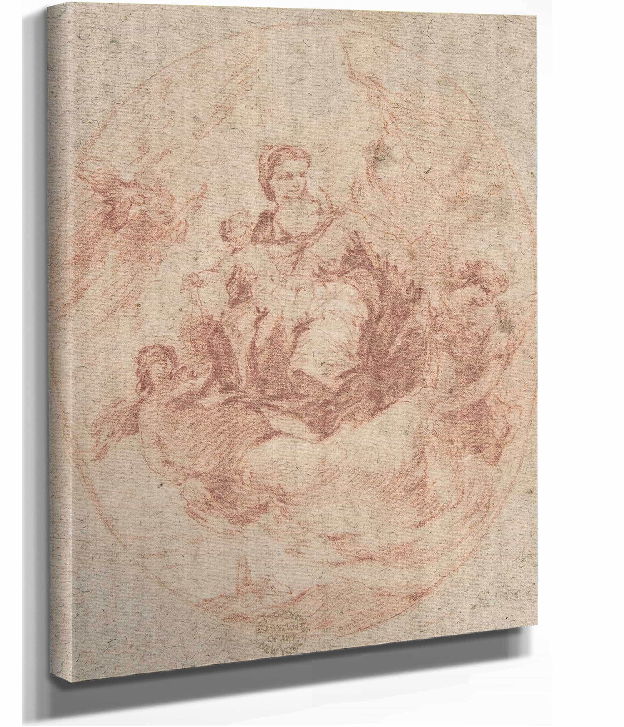 The Virgin And Child Holding Scapulars   by Francesco Guardi