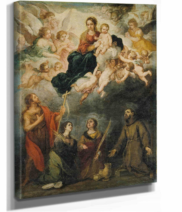 The Virgin And Child With Saints by Bartolome Esteban Murillo