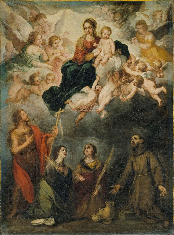 The Virgin And Child With Saints by Bartolome Esteban Murillo
