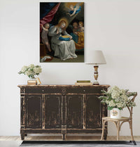 The Virgin Sewing Accompanied By Four Angels Known As La Couseuse by Guido Reni