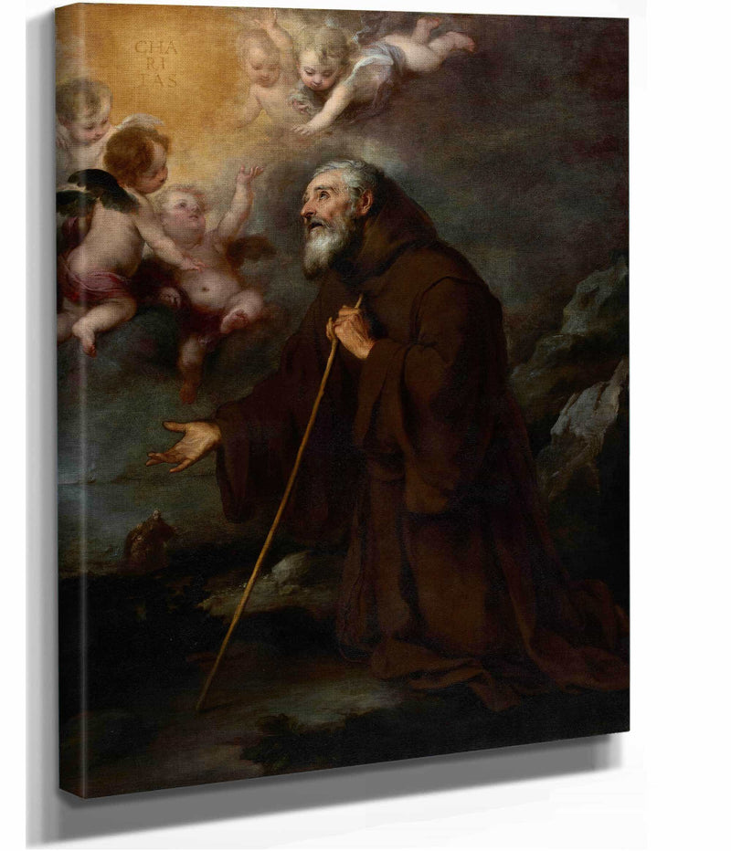 The Vision Of Saint Francis Of Paola by Bartolome Esteban Murillo